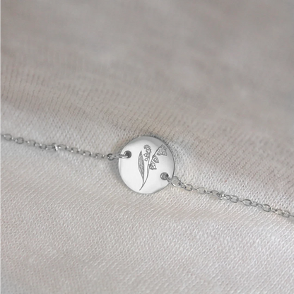 Geburtsblumen-Armband, silberfarben – Monat wählbar