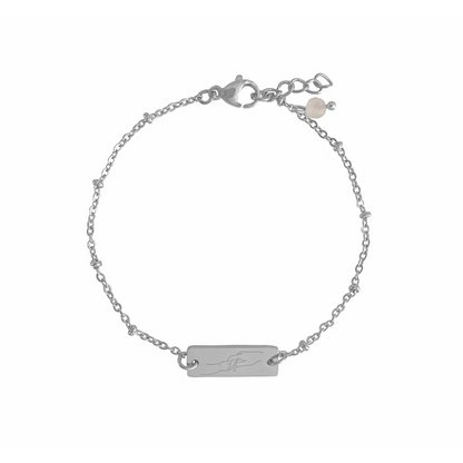 Armband Mutter und Kind & Rosenquarz – Silber