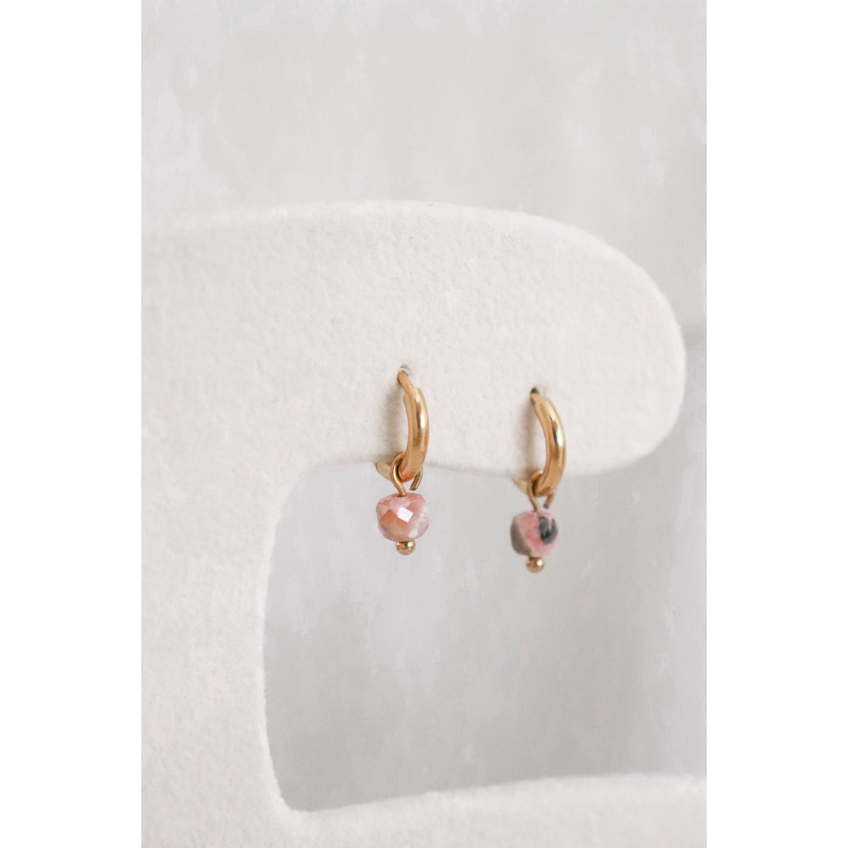 Rhodochrosit-Ohrringe – Gold