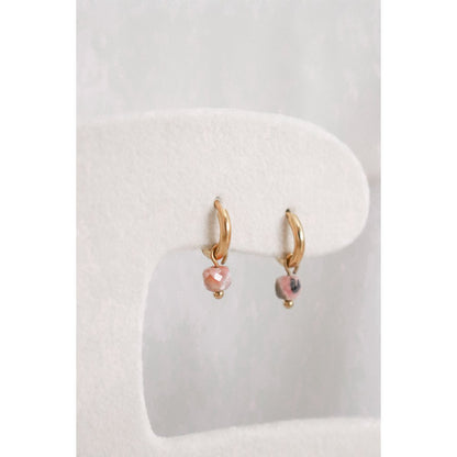 Rhodochrosit-Ohrringe – Gold