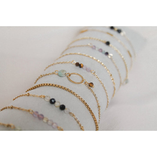 Armband Turmalin & Rutilquarz - Gold