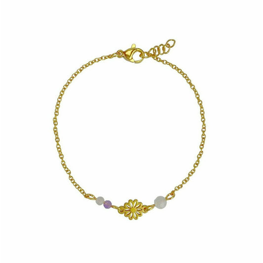 Armband Edelsteine & Blumen - Gold