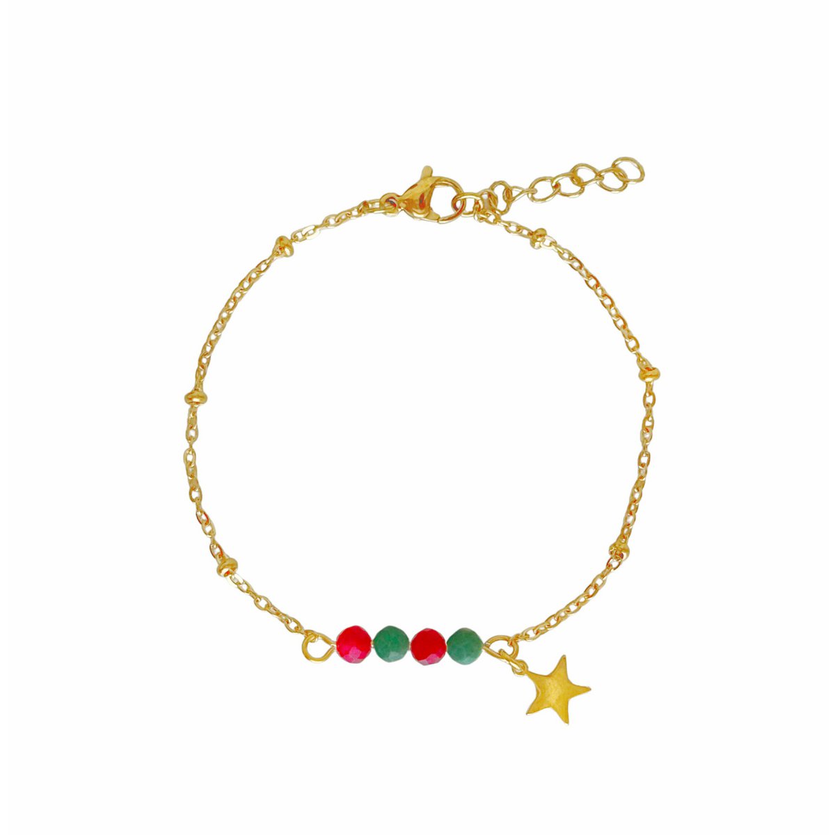 Rubin- und Smaragdarmband – Gold