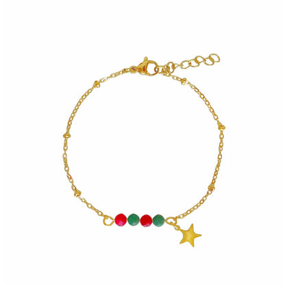 Rubin- und Smaragdarmband – Gold