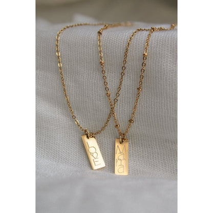 Halskette Mama Gravurplatte - Gold