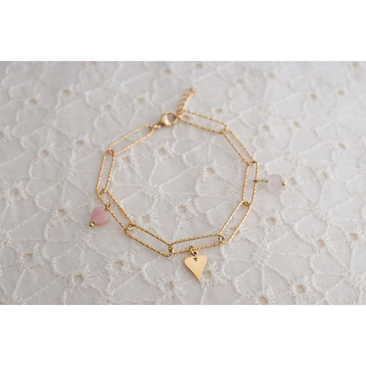 Herz-Gliederarmband – Gold