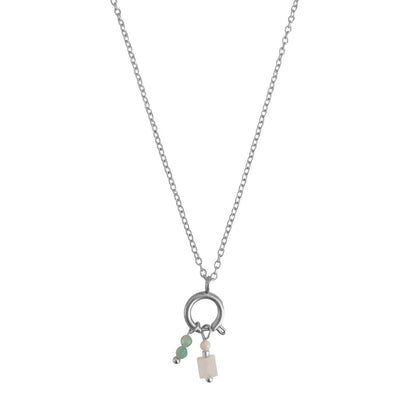 Schlosskette 10 mm & Edelsteinanhänger – Silber