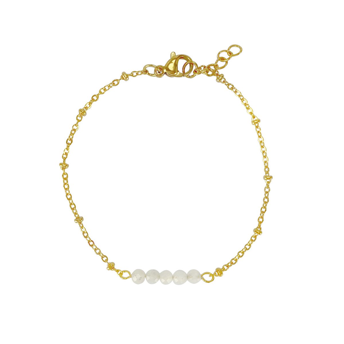 Armband Mondstein Facette – Gold