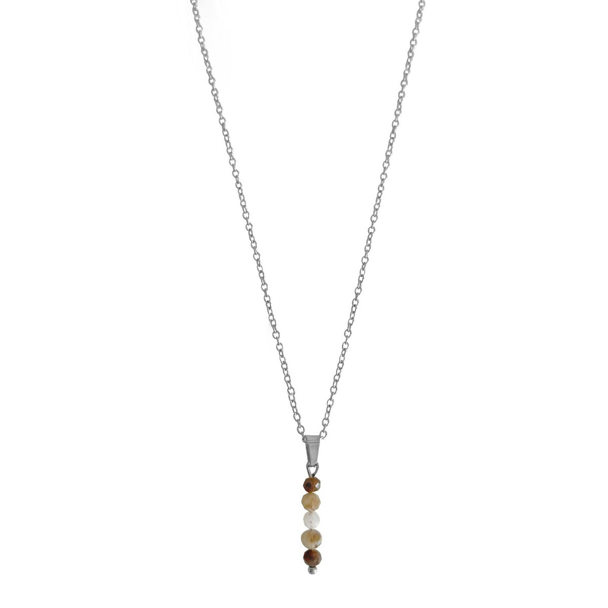 Zen-Edelstein-Halskette – Silber