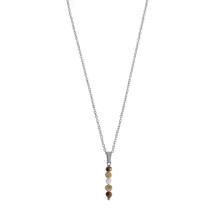 Zen-Edelstein-Halskette – Silber