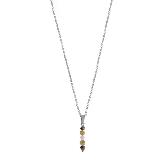 Zen-Edelstein-Halskette – Silber