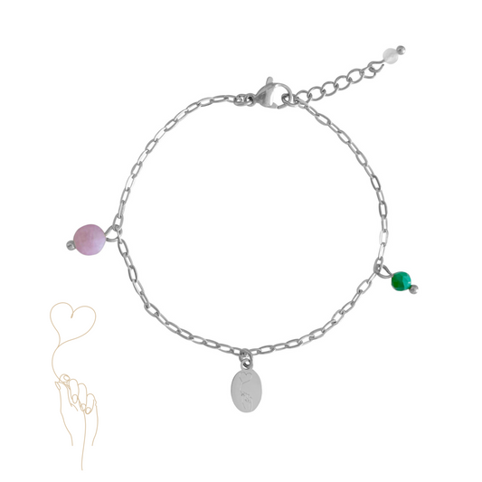 Herz-unter-dem-Gürtel-Armband – Silber