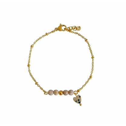 Maifan & Dalmatiner-Jaspis-Herz-Armband – Gold