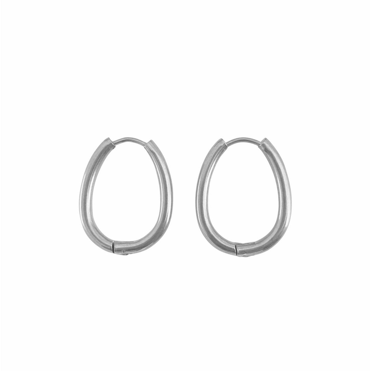 Klobige ovale Ohrringe – Silber