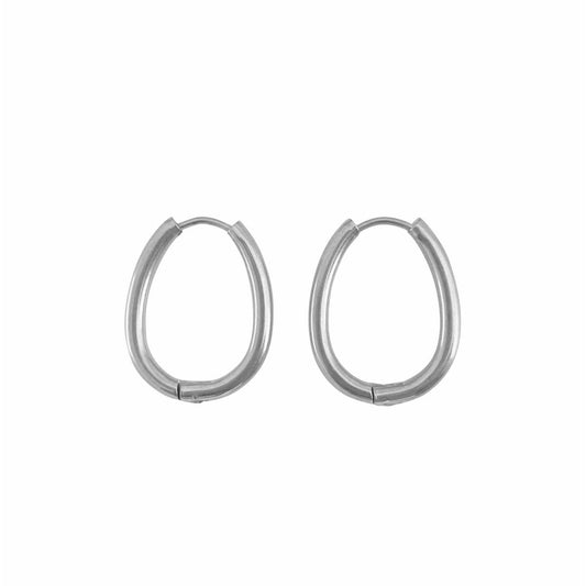 Klobige ovale Ohrringe – Silber