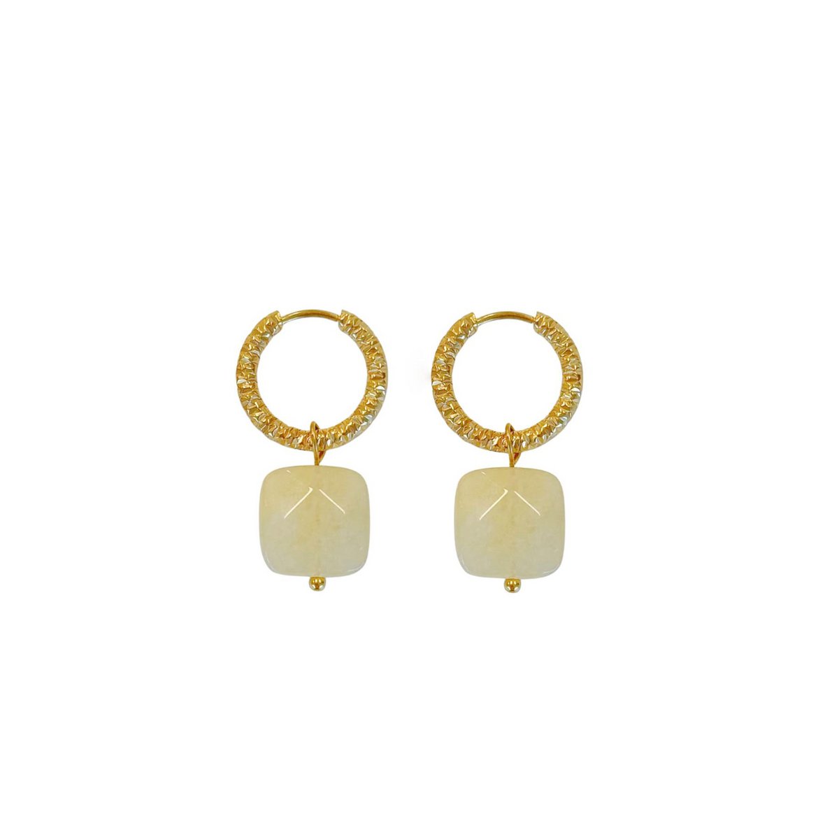 Jade-Edelstein-Ohrringe – Gold