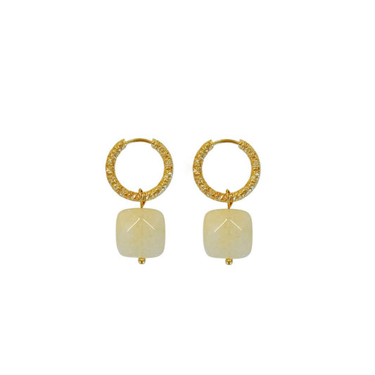 Jade-Edelstein-Ohrringe – Gold