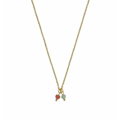 Halskette Aventurin-Herzen - Gold
