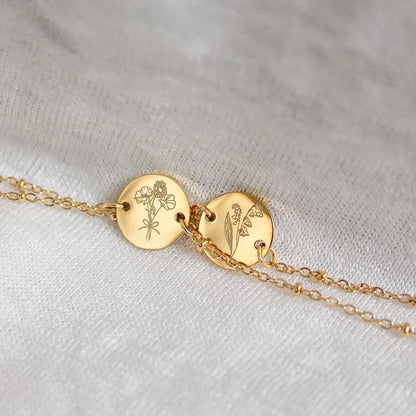 Geburtsblumen-Armband, goldfarben – Monat wählbar
