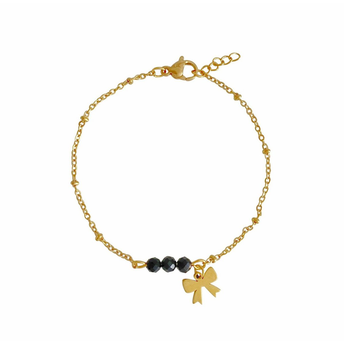 Armband Turmalin & Schleife – Gold