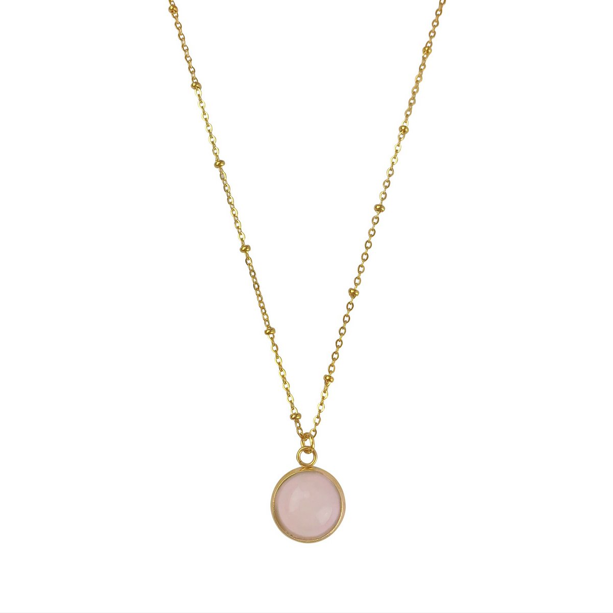 Halskette Rosenquarz – Gold