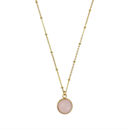 Halskette Rosenquarz – Gold
