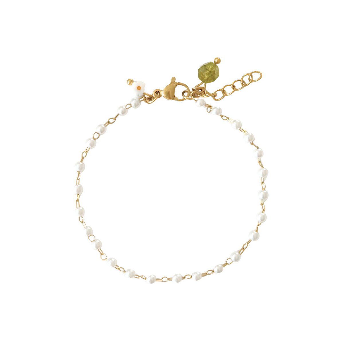 Edelstein- und Peridot -Armband - Gold
