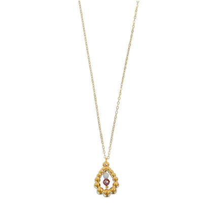 Lange Halskette Mondstein & Lepidolit – Gold