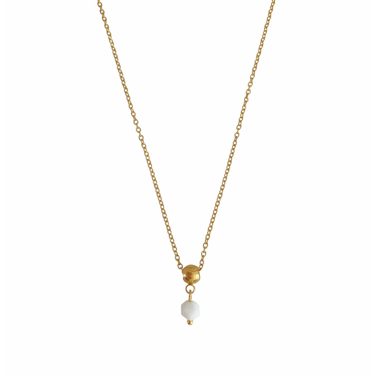 Halskette Weißer Onyx - Gold