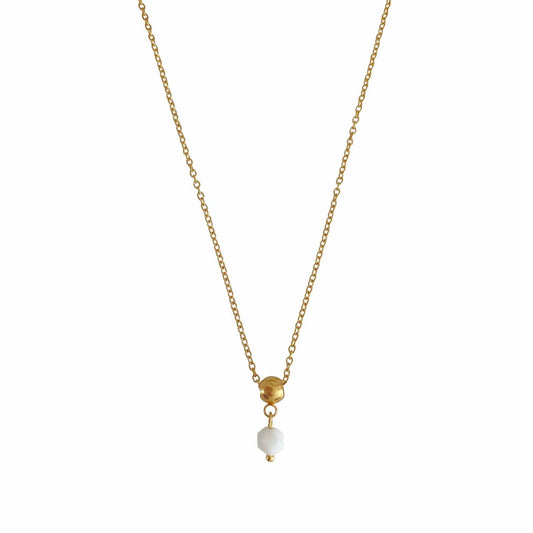 Halskette Weißer Onyx - Gold