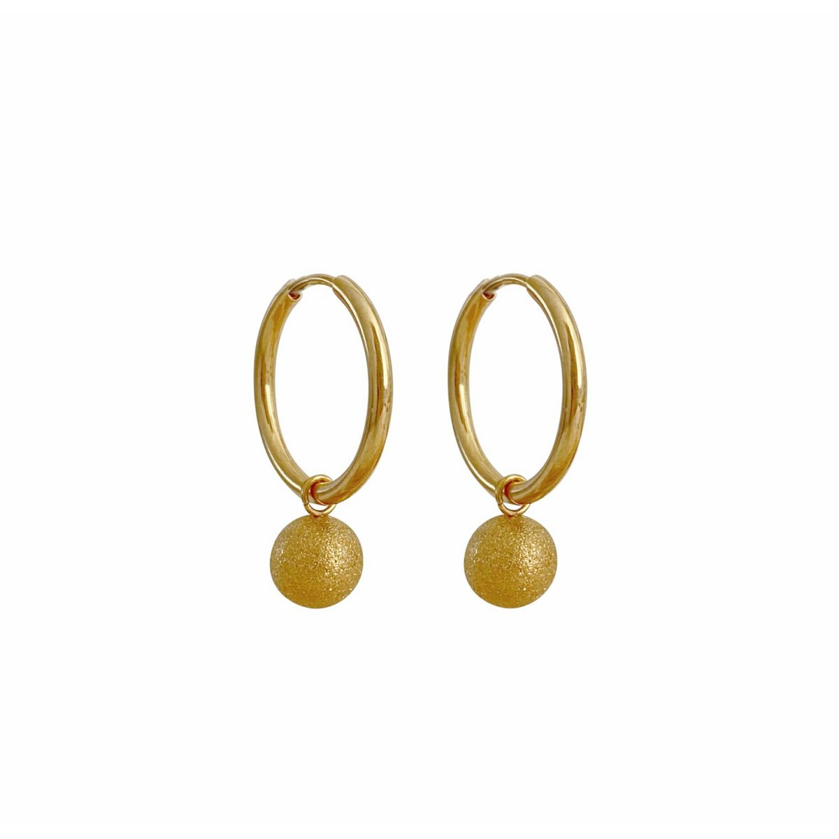 Mattierte Kugelohrringe – Gold