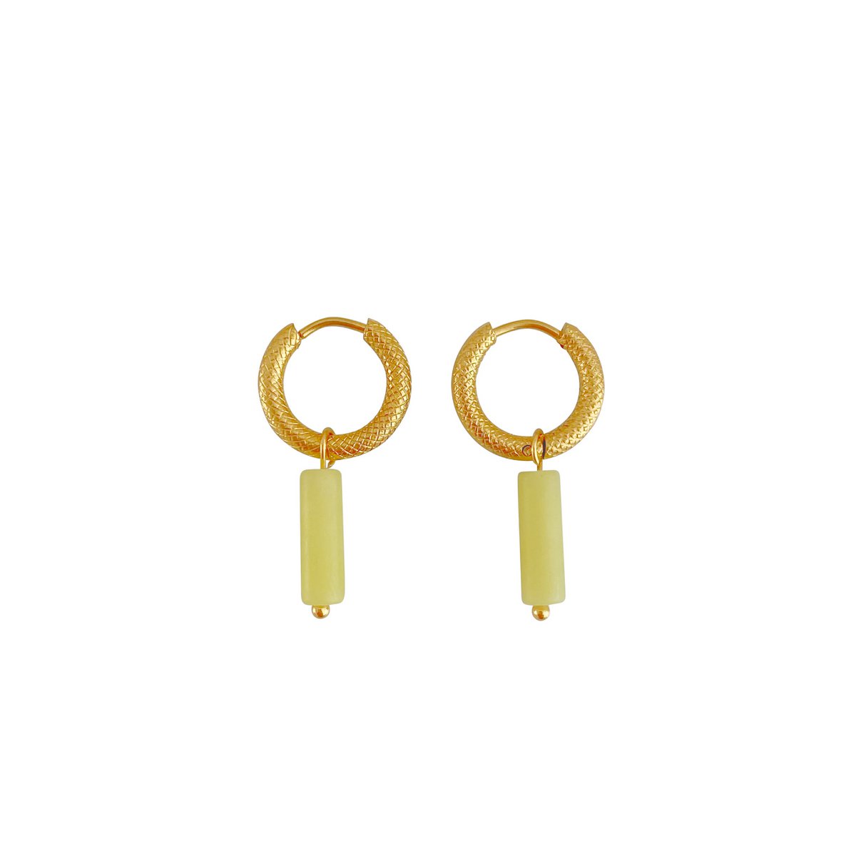 Zitronen-Jade-Ohrringe – Gold