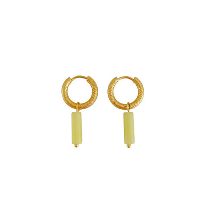 Zitronen-Jade-Ohrringe – Gold