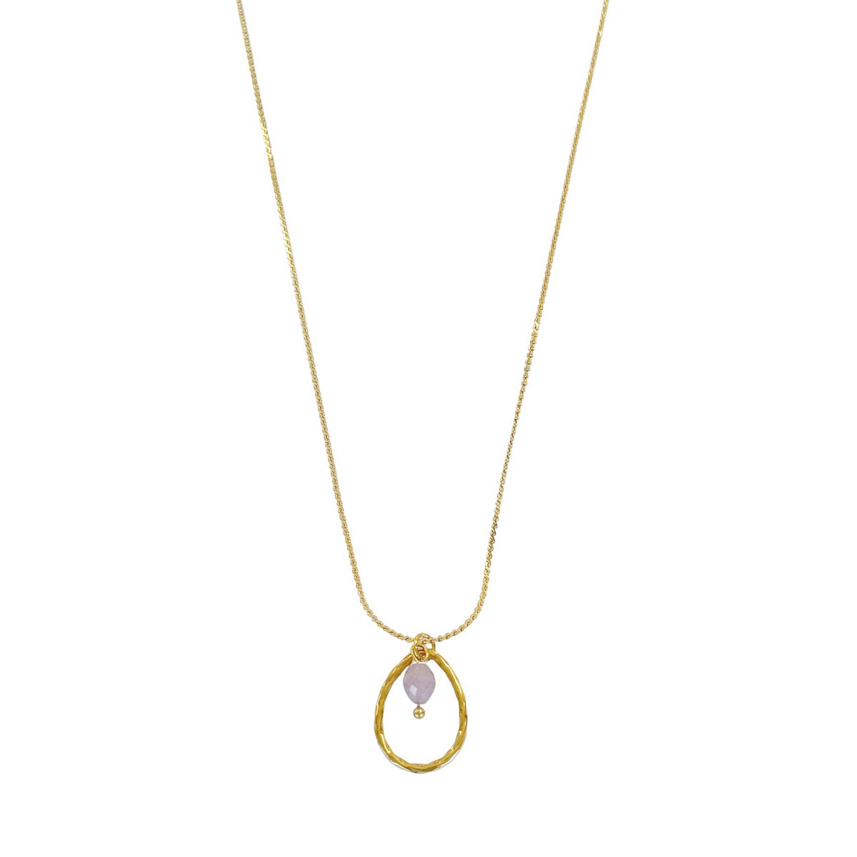 Kunzit-Halskette – Gold