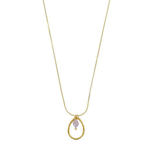 Kunzit-Halskette – Gold