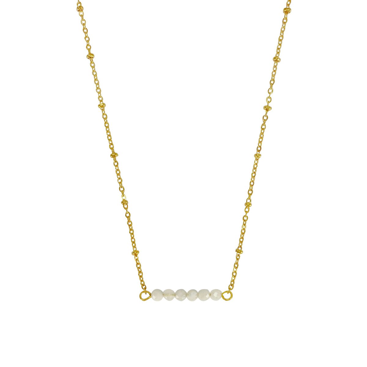 Halskette Mondsteine facettiert - Gold