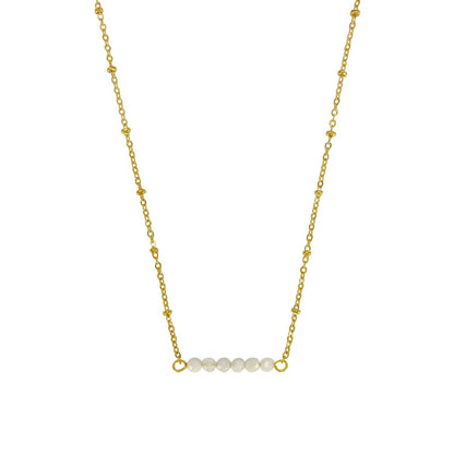 Halskette Mondsteine facettiert - Gold
