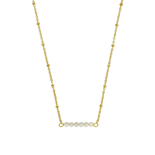 Halskette Mondsteine facettiert - Gold