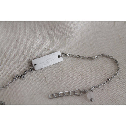 Armband Mutter und Kind & Rosenquarz – Silber