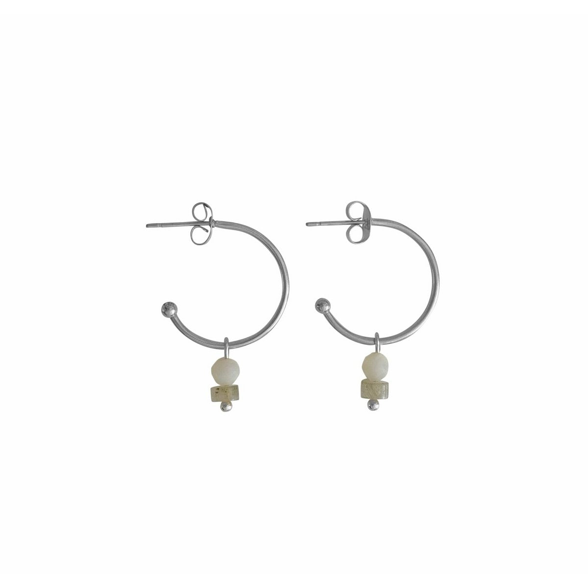 Labradorit- und Jade-Ohrringe – Silber