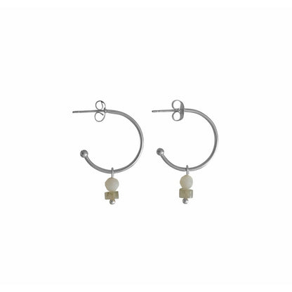Labradorit- und Jade-Ohrringe – Silber