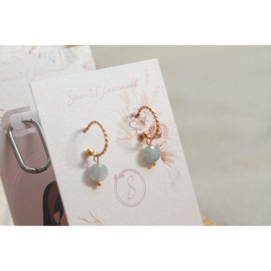 Ohrringe Aquamarin - Gold