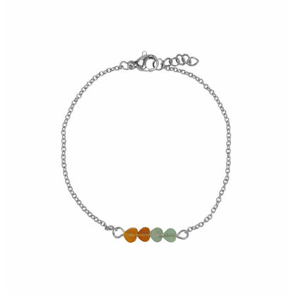 Armband Aventurin-Herzen - Silber