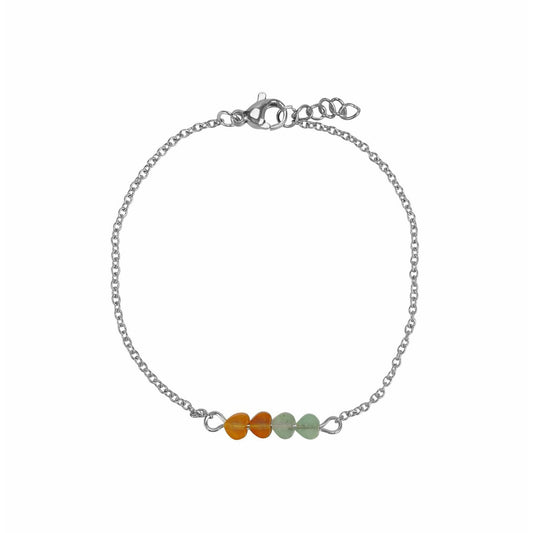 Armband Aventurin-Herzen - Silber
