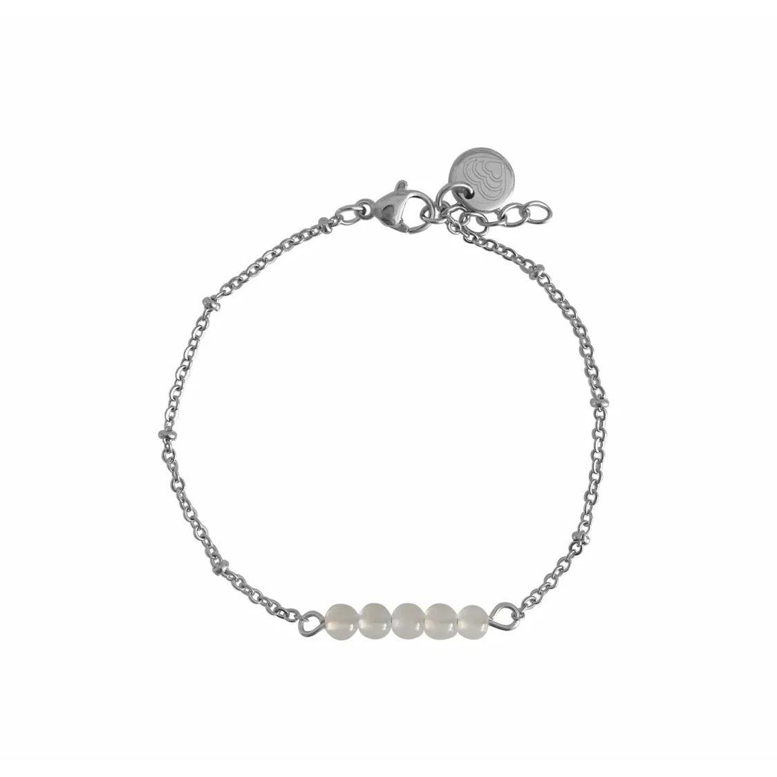 Milchachat-Armband – Silber