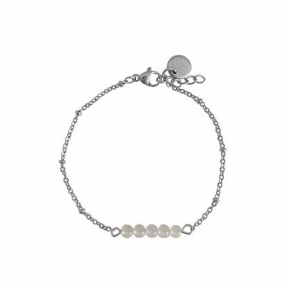 Milchachat-Armband – Silber
