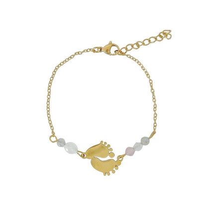 Baby Feet Loving Beginning Armband – Gold