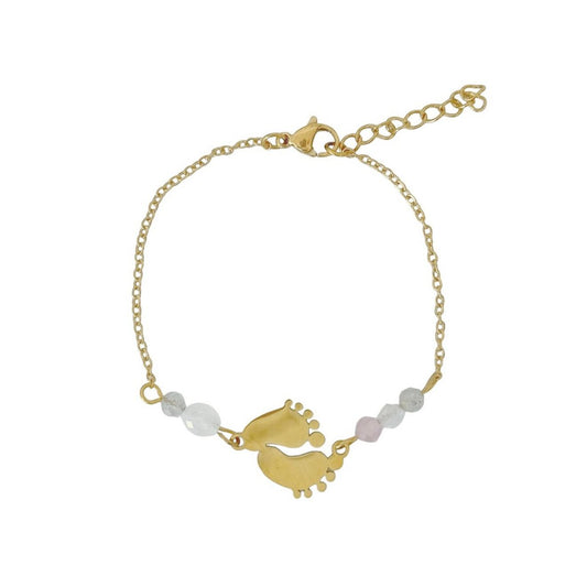 Baby Feet Loving Beginning Armband – Gold
