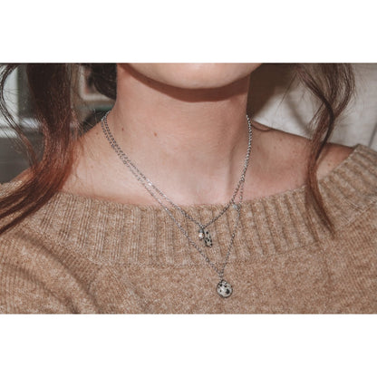 Halskette Dalmatiner Jaspis – Silber