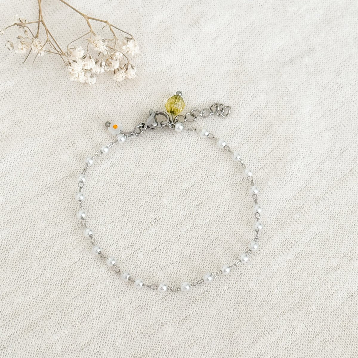 Edelstein- und Peridot -Armband - Silber